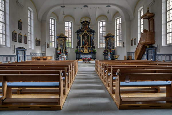 Paritätische Kirche Mogelsberg, Blick nach vorne